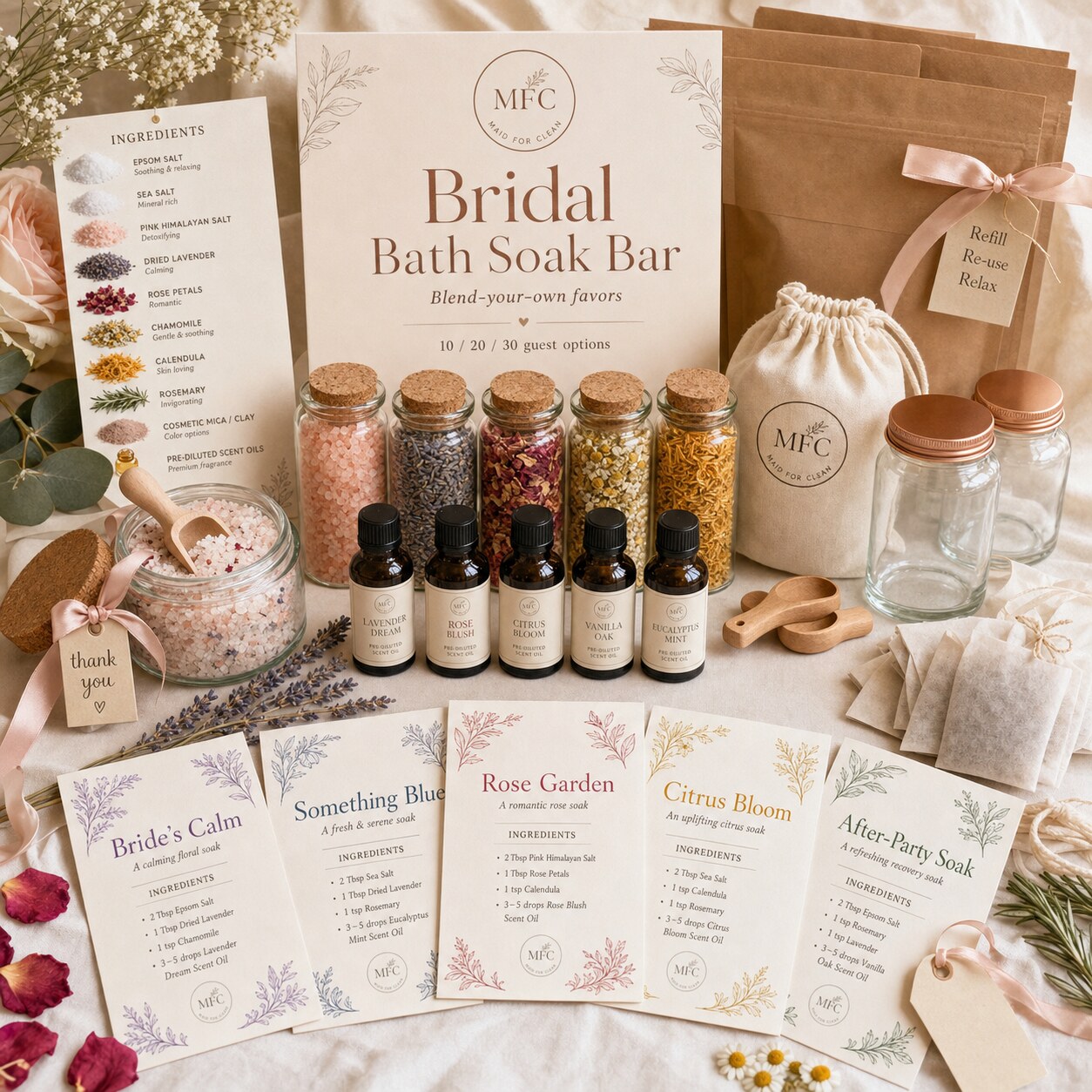 Maid for Clean Bath Soak Bar Party setup
