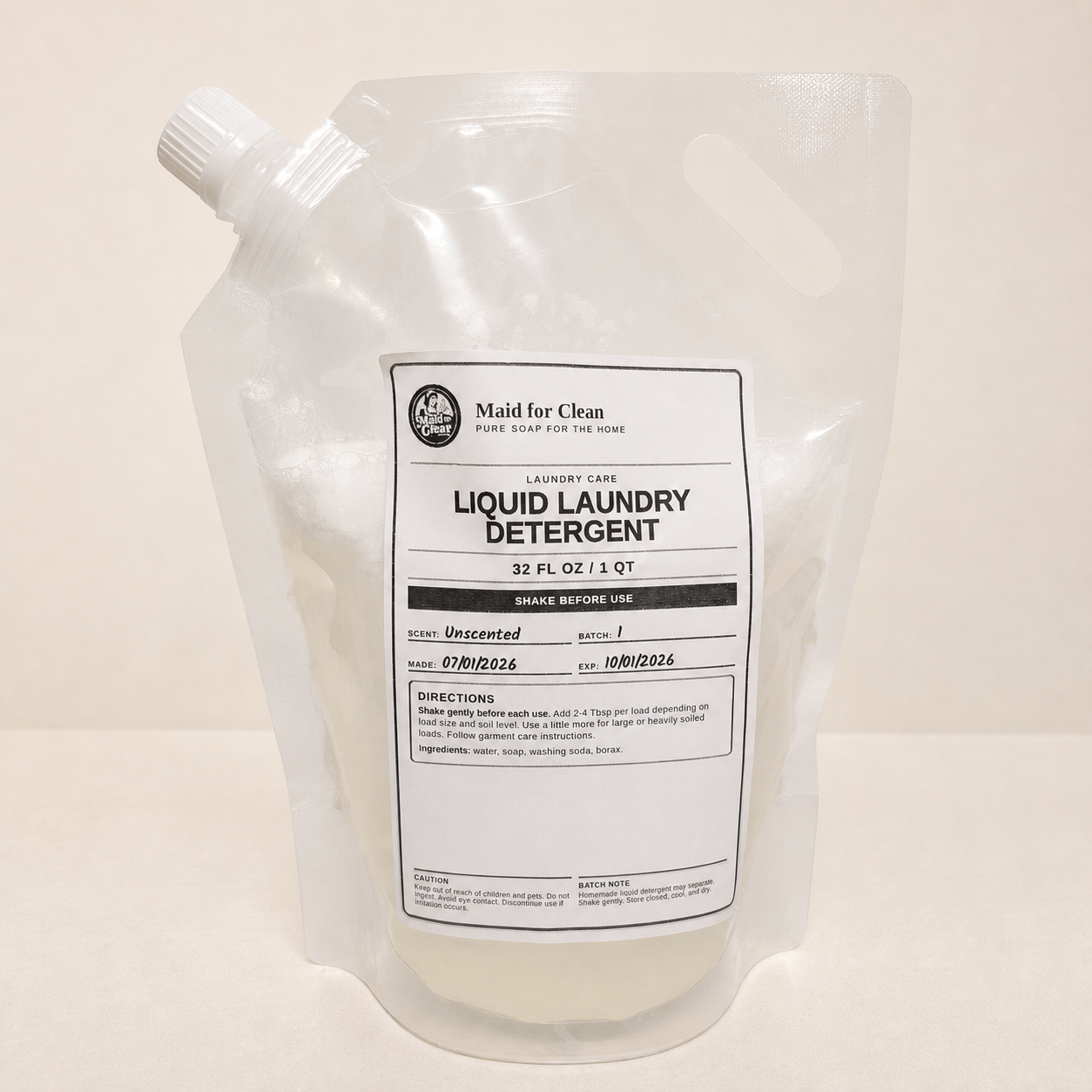 Liquid laundry detergent refill pouch