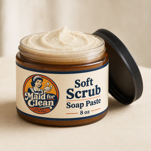 Soft scrub soap paste jar